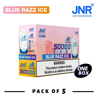 1 Box (5 pcs) Blue Razz Ice | JNR Lion King 50K Puffs Disposable Vape